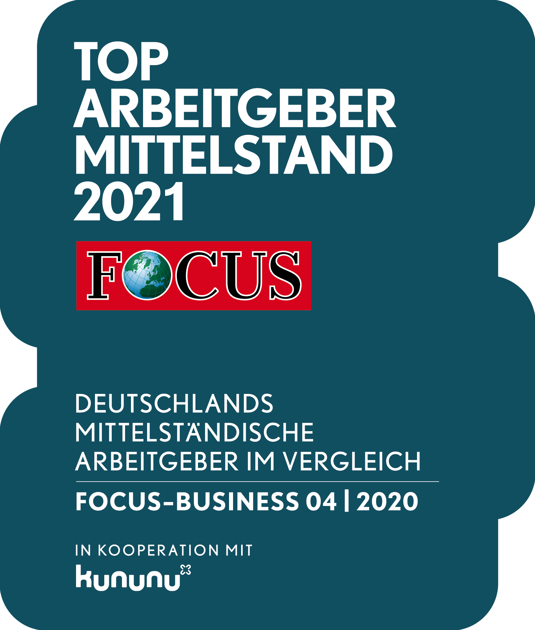 Siegel Focus TOP Arbeitgeber Mittelstand 2021